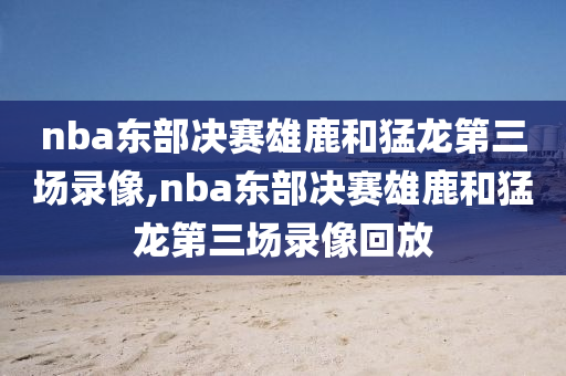 nba东部决赛雄鹿和猛龙第三场录像,nba东部决赛雄鹿和猛龙第三场录像回放