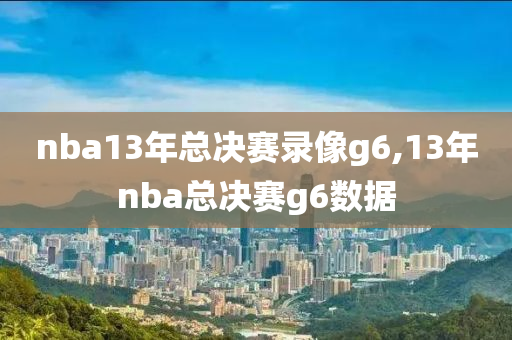 nba13年总决赛录像g6,13年nba总决赛g6数据